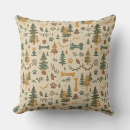 Rustic Woodland Throw Pillow – Lodge‑Inspired Pet Kussen