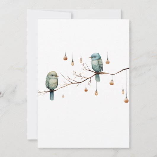 Rustic Woodland Tortelduifjes Celebration Kaart (Achterkant)