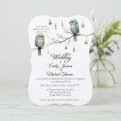 Rustic Woodland Tortelduifjes Celebration Kaart (Staand voorkant)