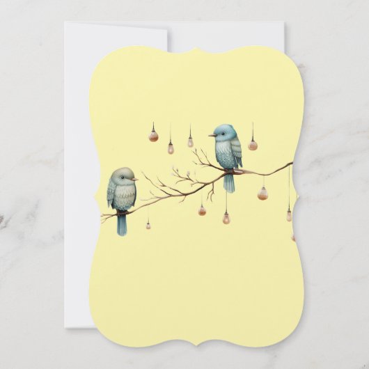 Rustic Woodland Tortelduifjes Celebration Kaart (Achterkant)