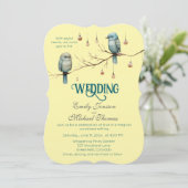 Rustic Woodland Tortelduifjes Celebration Kaart (Staand voorkant)