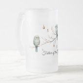 Rustic Woodland Tortelduifjes Celebration Matglas Bierpul (Voorkant links)