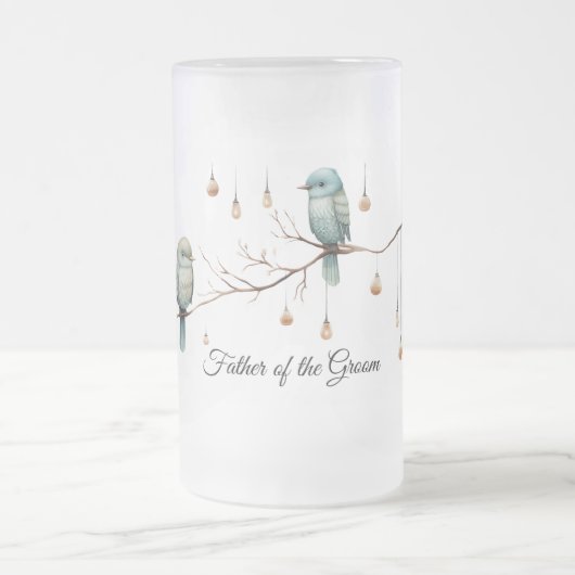 Rustic Woodland Tortelduifjes Celebration Matglas Bierpul (Center)