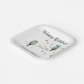 Rustic Woodland Tortelduifjes Celebration Papieren Bordje (Gebogen)