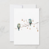 Rustic Woodland Tortelduifjes Celebration RSVP Kaartje (Achterkant)