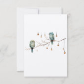 Rustic Woodland Tortelduifjes Celebration RSVP Kaartje (Achterkant)