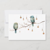 Rustic Woodland Tortelduifjes Celebration RSVP Kaartje (Achterkant)