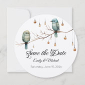 Rustic Woodland Tortelduifjes Celebration Save The Date (Voorkant)