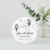 Rustic Woodland Tortelduifjes Celebration Save The Date (Staand voorkant)