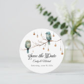 Rustic Woodland Tortelduifjes Celebration Save The Date (Staand voorkant)