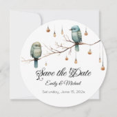 Rustic Woodland Tortelduifjes Celebration Save The Date (Voorkant)