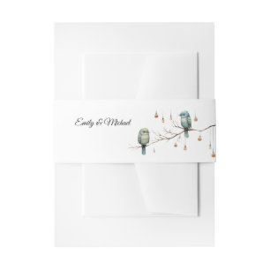 Rustic Woodland Tortelduifjes Celebration Uitnodigingen Wikkel