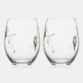 Rustic Woodland Tortelduifjes Celebration Wijnglas Zonder Voet (Links)