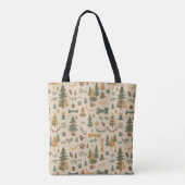 Rustic Woodland Tote Bag – Lodge‑Style Dog Paws (Achterkant)
