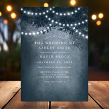 Rustic Woodland Tree String Lights Navy Wedding