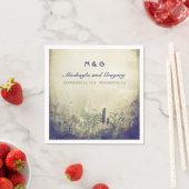 RUSTIC WOODLAND Trouwpapier Napkins Navy Servet (Insitu)