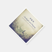 RUSTIC WOODLAND Trouwpapier Napkins Navy Servet (Hoek)