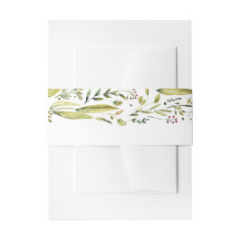 Rustic Woodland | Tuinkrans Waterverf bruiloft Uitnodigingen Wikkel