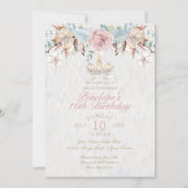 Rustic Woodland Unicorn Blush Pink Rose Kaart (Voorkant)