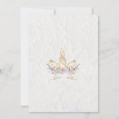 Rustic Woodland Unicorn Blush Pink Rose Kaart (Achterkant)