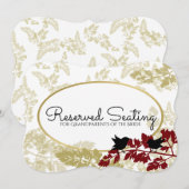 Rustic Woodland Vogels Bordeaux en Goud Gereservee Kaart (Voorkant / Achterkant)