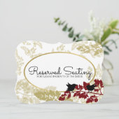 Rustic Woodland Vogels Bordeaux en Goud Gereservee Kaart (Staand voorkant)