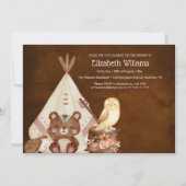 Rustic Woodland Waterverf 1e verjaardag Kaart (Voorkant)