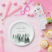 Rustic Woodland Waterverf bruiloft Papieren Bordje (Feest)