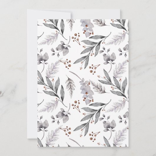 Rustic Woodland Waterverf Forest Deer Wedding Kaart (Achterkant)