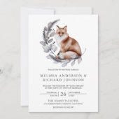 Rustic Woodland Waterverf Forest Fox Wedding Kaart (Voorkant)