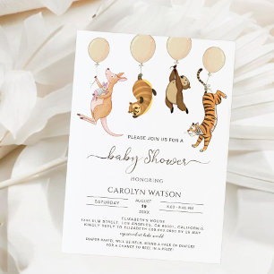 Rustic Woodland Waterverf Kangaroo Baby shower Kaart