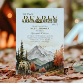 Rustic Woodland We Can Bearly Wait Berg Baby Kaart
