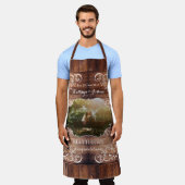 Rustic Woodland Weddenschap Foto Wood Panel Monogr Schort (Gedragen)