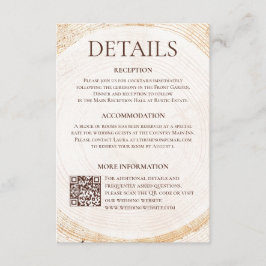 Rustic Woodland Wedding Details Card with QR code Informatiekaartje