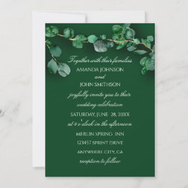 Rustic Woodland Wedding Eucalyptus Green Unique Kaart