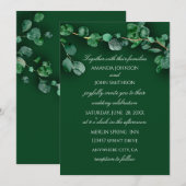 Rustic Woodland Wedding Eucalyptus Green Unique Kaart (Voorkant / Achterkant)