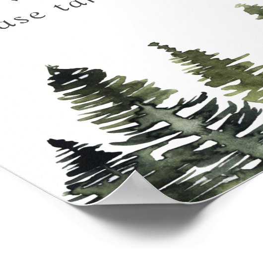 Rustic Woodland Wedding Favors Sign Poster (Hoek)