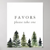 Rustic Woodland Wedding Favors Sign Poster (Voorkant)