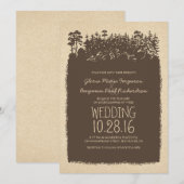 Rustic Woodland Wedding Invitations Kaart (Voorkant / Achterkant)