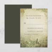 Rustic Woodland Wedding RSVP Kaart (Voorkant / Achterkant)