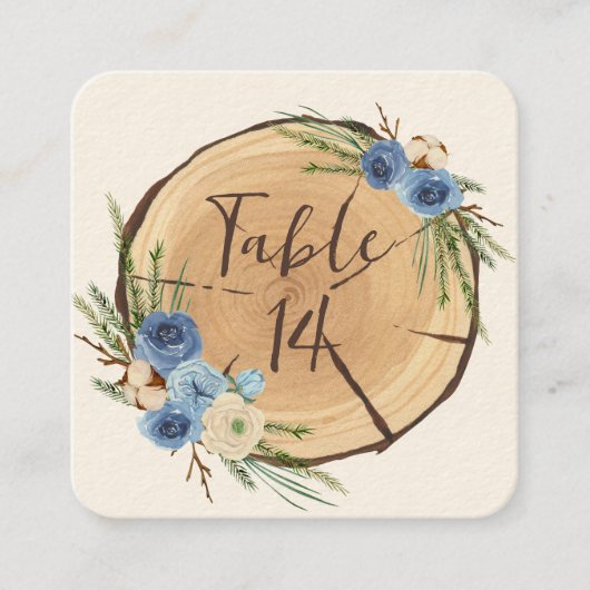 Rustic Woodland Wedding Theme Table Kaart Afsprakenkaartje (Voorkant)