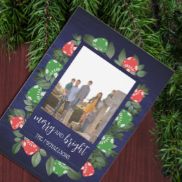 Rustic Woodland Whimsical Mushrooms Christmas Feestdagenkaart