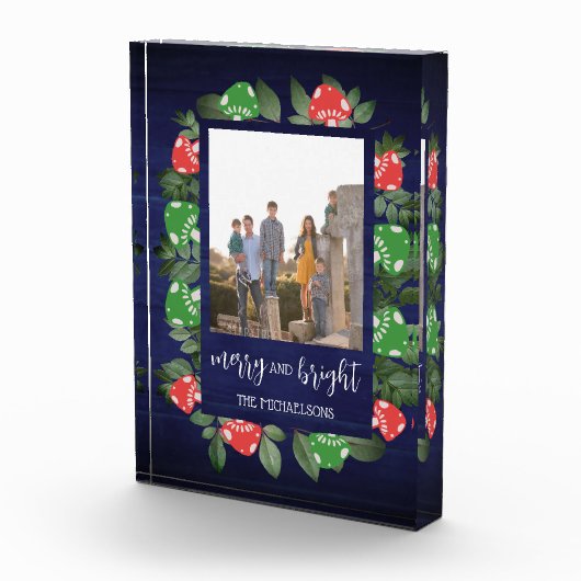 Rustic Woodland Whimsical Mushrooms Christmas Fotoblokken (Rechts)