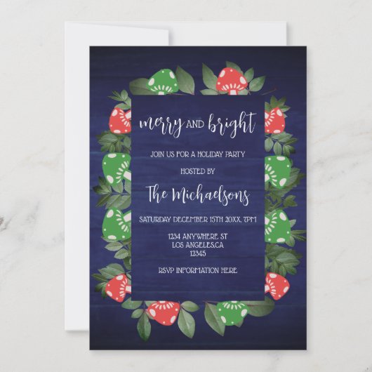 Rustic Woodland Whimsical Mushrooms Christmas Kaart (Voorkant)