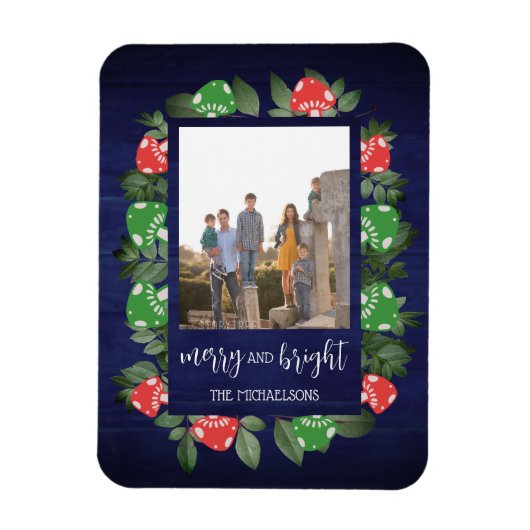 Rustic Woodland Whimsical Mushrooms Christmas Magneet (Verticaal)