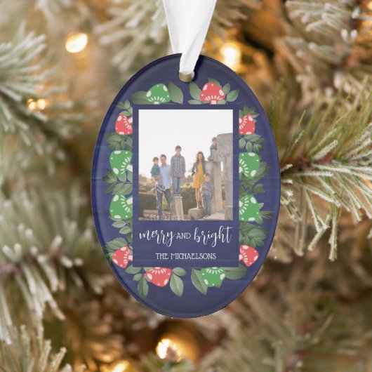 Rustic Woodland Whimsical Mushrooms Christmas Ornament (Boom)