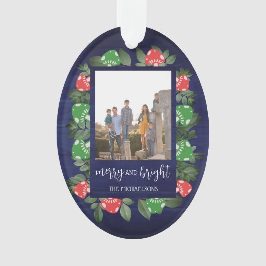 Rustic Woodland Whimsical Mushrooms Christmas Ornament (voorkant)