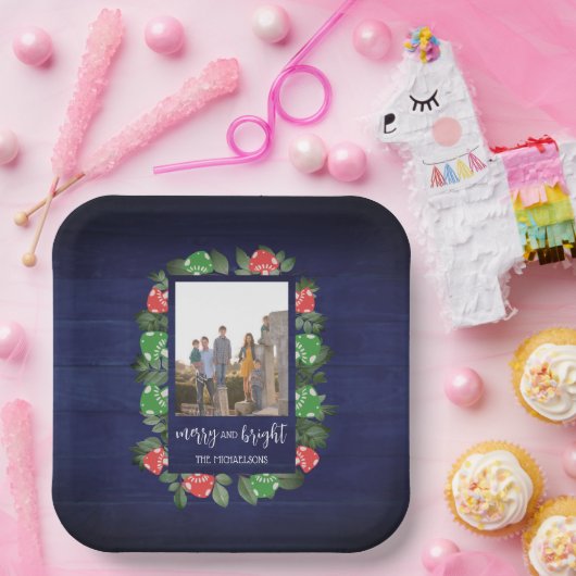 Rustic Woodland Whimsical Mushrooms Christmas Papieren Bordje (Feest)