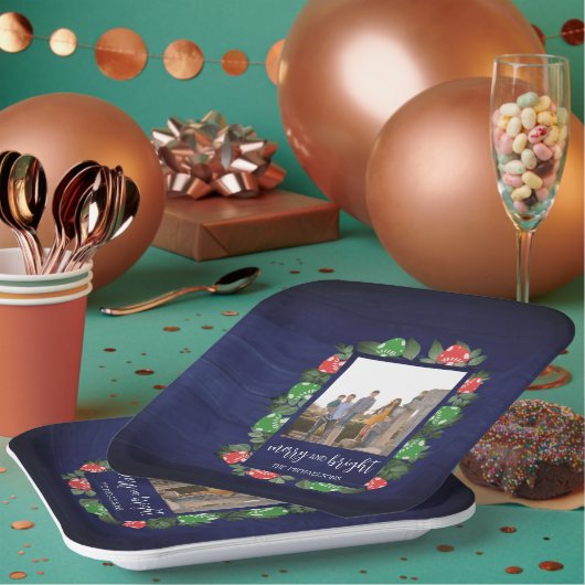 Rustic Woodland Whimsical Mushrooms Christmas Papieren Bordje (Multi)