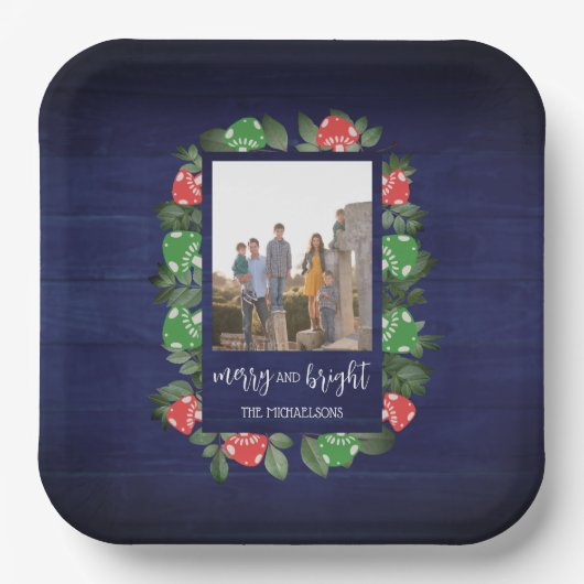 Rustic Woodland Whimsical Mushrooms Christmas Papieren Bordje (Voorkant)